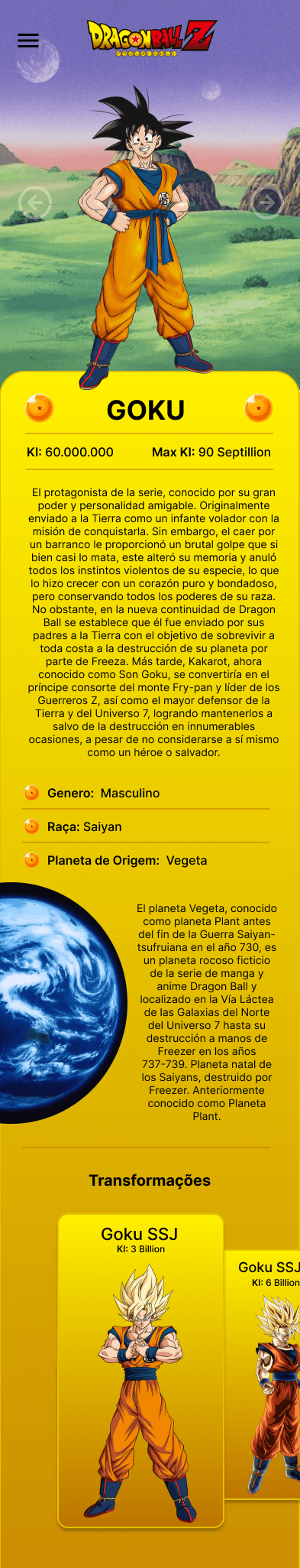 Dragon Ball App/Website App imagem 2 Dragon Ball App/Website App imagem 2