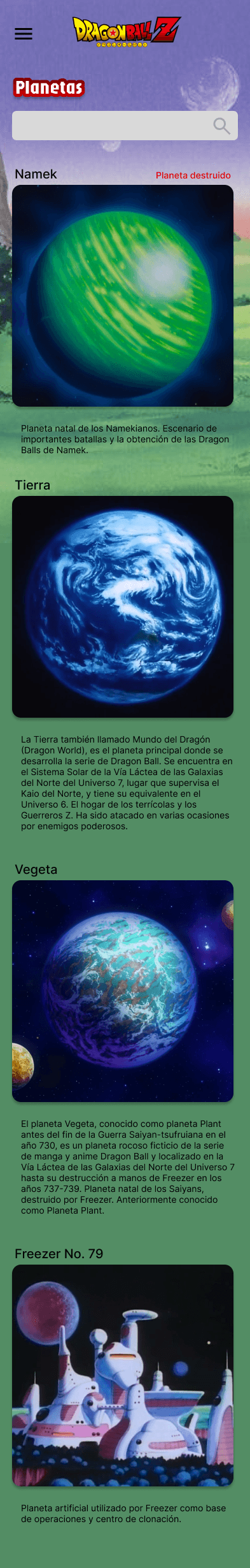 Dragon Ball App/Website App imagem 3 Dragon Ball App/Website App imagem 3